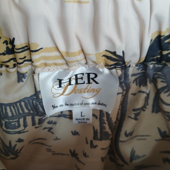 Her Destiny tropical beach belted skirt size L NWT coastal grandma resort cruise - Picture 7 of 8